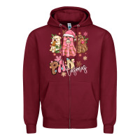 Burgundy pantasmas christmas mexican conchas ghosts Zipper Hoodie - MaliasSmallBusiness