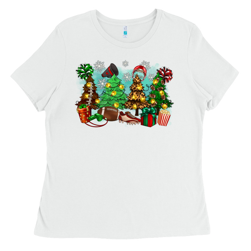 Christmas Trees With Football Ladies Tee by Zillion Design Studio | Teevron