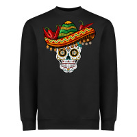 Black cinco de mayo sombrero skull Heavyweight Sweatshirt - BarkalooDesign