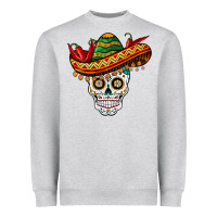 Heather Grey cinco de mayo sombrero skull Heavyweight Sweatshirt - BarkalooDesign