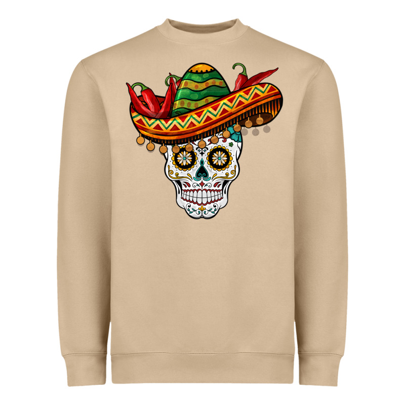 Cinco De Mayo Sombrero Skull Heavyweight Sweatshirt by BarkalooDesign | Teevron