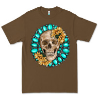 Cacao skull with gemstone and sunflower Premium Tee - RanaPortraitStore