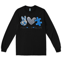 Black peace love autism Long Sleeve Tee - MaliasSmallBusiness