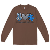 Chestnut peace love autism Long Sleeve Tee - MaliasSmallBusiness