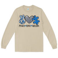 Mushroom peace love autism Long Sleeve Tee - MaliasSmallBusiness