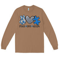 Toasted Coconut peace love autism Long Sleeve Tee - MaliasSmallBusiness