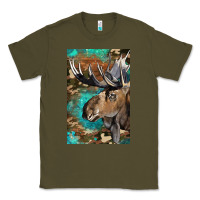 Army Green Western Camo Moose Classic Tee - LillyAllenDesigns