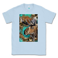 Dusty Blue Western Camo Moose Classic Tee - LillyAllenDesigns