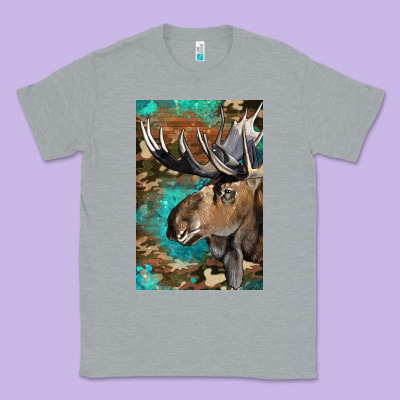 Western Camo Moose Classic Tee Designed By Lillyallendesigns