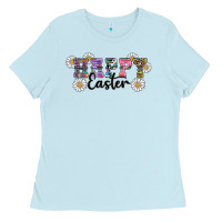 Baby Blue happy easter daisys Ladies Tee - RanaPortraitStore