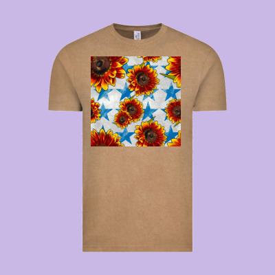 Patriotic Sunflowers And Stars Vintage Tee Designed By Bundleandbundleshop