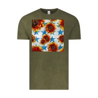 Vintage Olive patriotic sunflowers and stars Vintage Tee - BundleAndBundleShop
