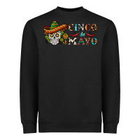 Black cinco de mayo skull Heavyweight Sweatshirt - BarkalooDesign