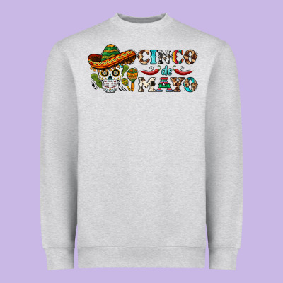 Cinco De Mayo Skull Heavyweight Sweatshirt Designed By Barkaloodesign