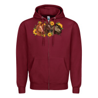 Burgundy western horses Zipper Hoodie - MaliasSmallBusiness