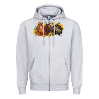 Heather Grey western horses Zipper Hoodie - MaliasSmallBusiness