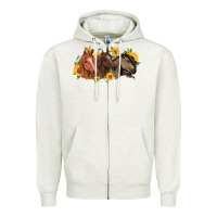 Oatmeal Heather western horses Zipper Hoodie - MaliasSmallBusiness