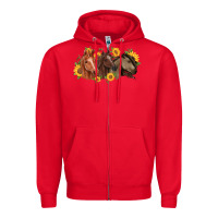 Red western horses Zipper Hoodie - MaliasSmallBusiness