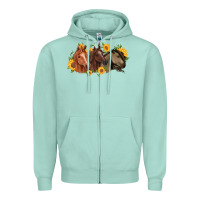 Seafoam western horses Zipper Hoodie - MaliasSmallBusiness