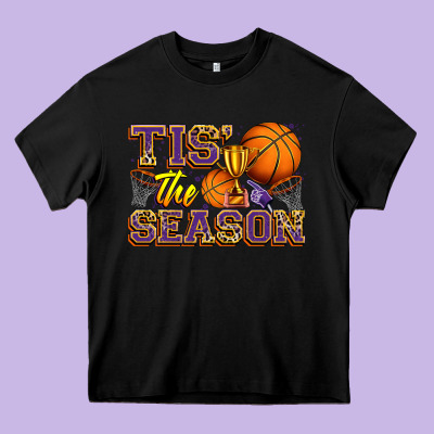 Tis' The Season Basketball Heavy Core Tee Designed By Zillion Design Studio