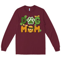 Burgundy st. patricks day dog mom Long Sleeve Tee - MaliasSmallBusiness