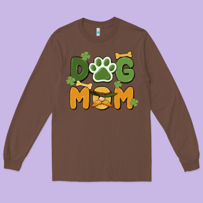St. Patricks Day Dog Mom Long Sleeve Tee Designed By Maliassmallbusiness