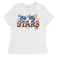 White oh my stars Ladies Tee - texasbilliewilder