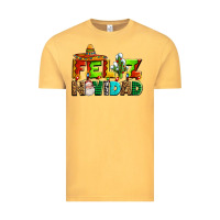 Vintage Mustard feliz navidad sombrero Vintage Tee - AdoDesignShop