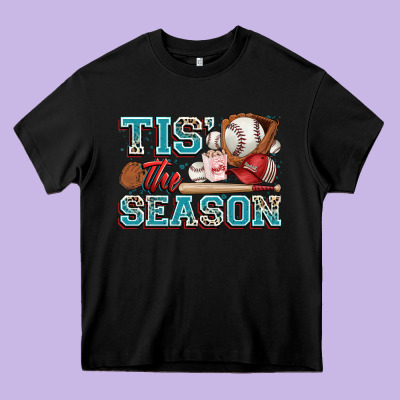 Tis' The Season Baseball Heavy Core Tee Designed By Zillion Design Studio