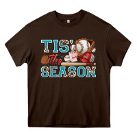 Chocolate Brown tis' the season baseball Heavy Core Tee - Zillion Design Studio