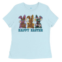 Baby Blue easter western bunnys happy easter Ladies Tee - RanaPortraitStore