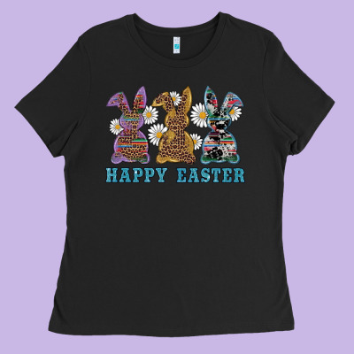 Easter Western Bunnys Happy Easter Ladies Tee Designed By Ranaportraitstore
