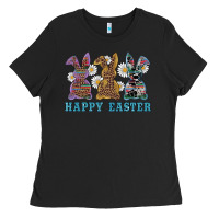 Black easter western bunnys happy easter Ladies Tee - RanaPortraitStore