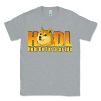 Heather Grey hodl hold on for dear life dogecoin Classic Tee - Jasminsmagicworld