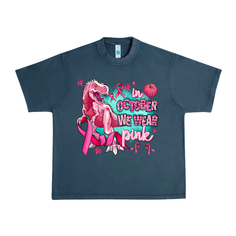 Dinosaur  In October We Wear Pink Urban Heavy Tee by AdoDesignShop | Teevron