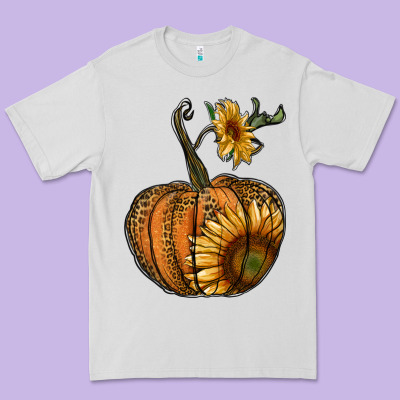 Pumpkin With Sunflower Premium Tee Designed By Ranaportraitstore