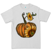 Dove Grey pumpkin with sunflower Premium Tee - RanaPortraitStore