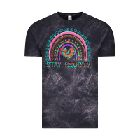 Cloud Black stay groovy with rainbow and heart Vintage Tee - Artiststas