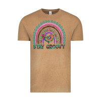 Vintage Camel stay groovy with rainbow and heart Vintage Tee - Artiststas