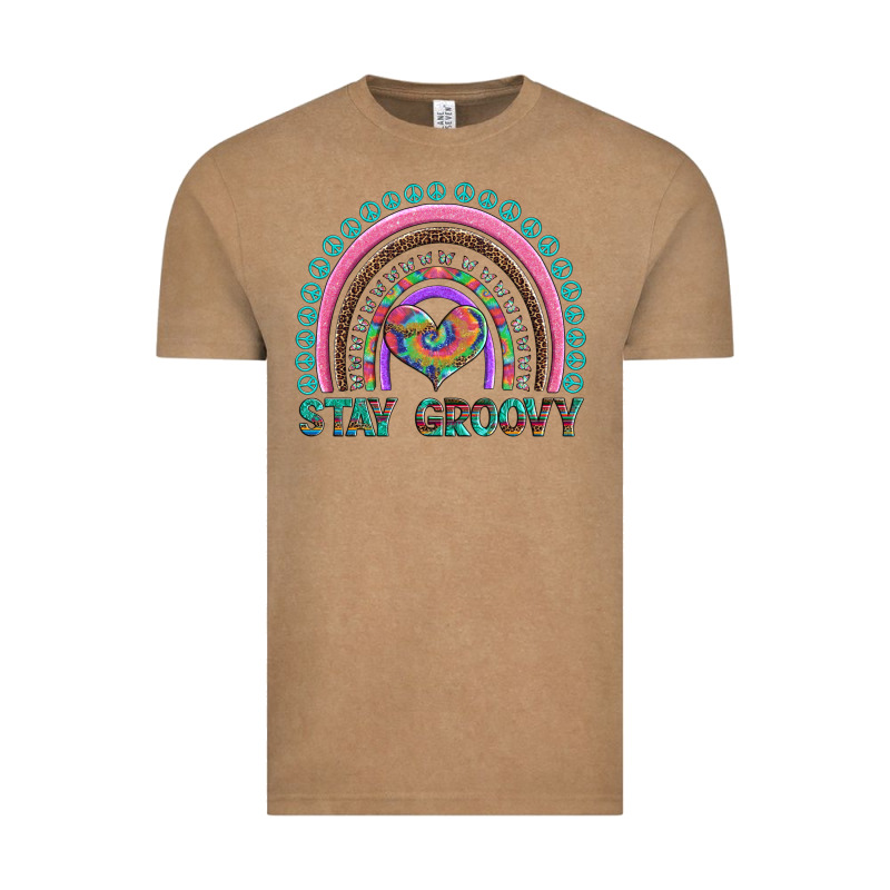 Stay Groovy With Rainbow And Heart Vintage Tee by Artiststas | Teevron