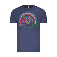 Vintage Denim stay groovy with rainbow and heart Vintage Tee - Artiststas