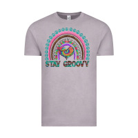 Vintage Zinc stay groovy with rainbow and heart Vintage Tee - Artiststas