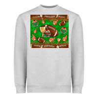 Heather Grey football leopard Heavyweight Sweatshirt - NancyCooperArtShop