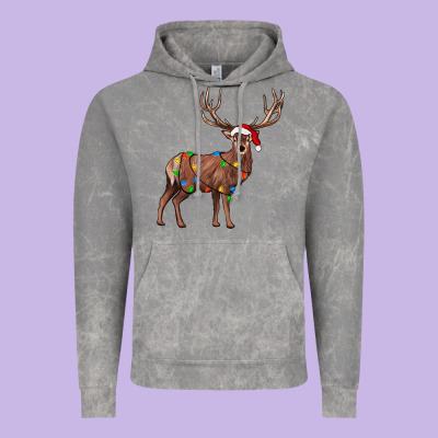 Reindeer Vintage Hoodie Designed By Jahusdesignshop