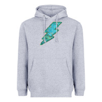 Heather Grey Turquoise Lightning Heavyweight Hoodie - Bettercallsaul