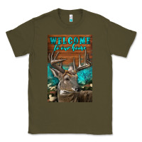 Army Green Western Buck Deer Garden Classic Tee - LillyAllenDesigns