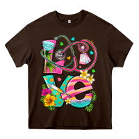 Chocolate Brown love summer nurse Heavy Core Tee - texasbilliewilder