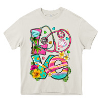 Cream love summer nurse Heavy Core Tee - texasbilliewilder