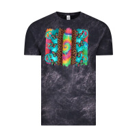 Cloud Black hippie peace sign butterfly leopard and tie dye brushstroke Vintage Tee - Artiststas