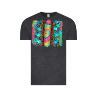 Vintage Black hippie peace sign butterfly leopard and tie dye brushstroke Vintage Tee - Artiststas